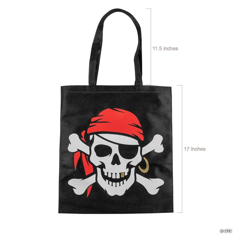 15" x 17" Large Pirate Tote Bags - 12 Pc.