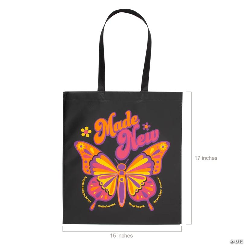 15" x 17" Large Religious Made New Nonwoven Tote Bags - 12 Pc.