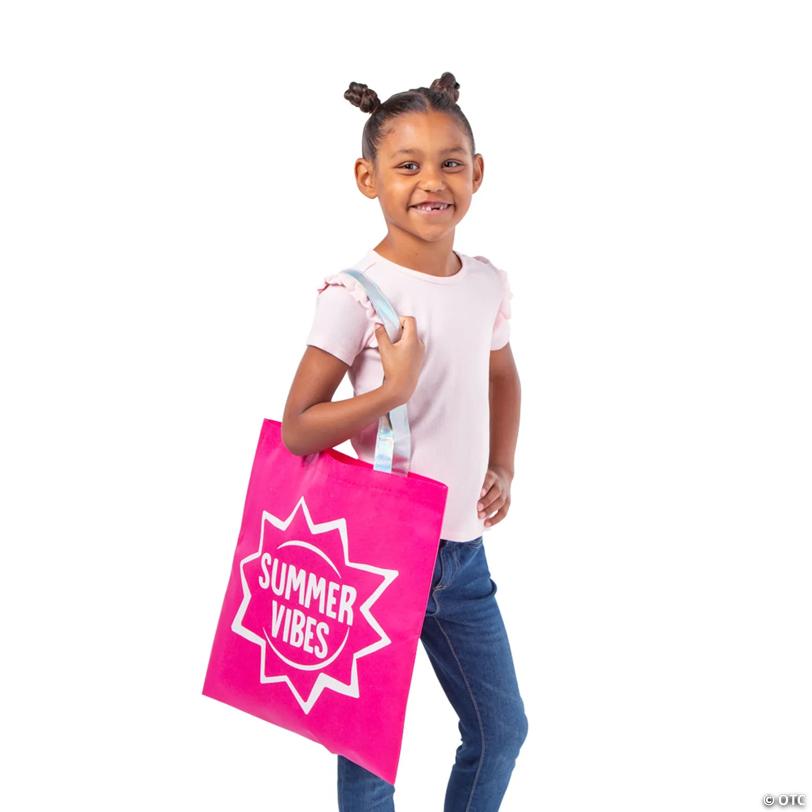 15" x 17" Large Summer Sayings Nonwoven Tote Bags - 12 Pc.