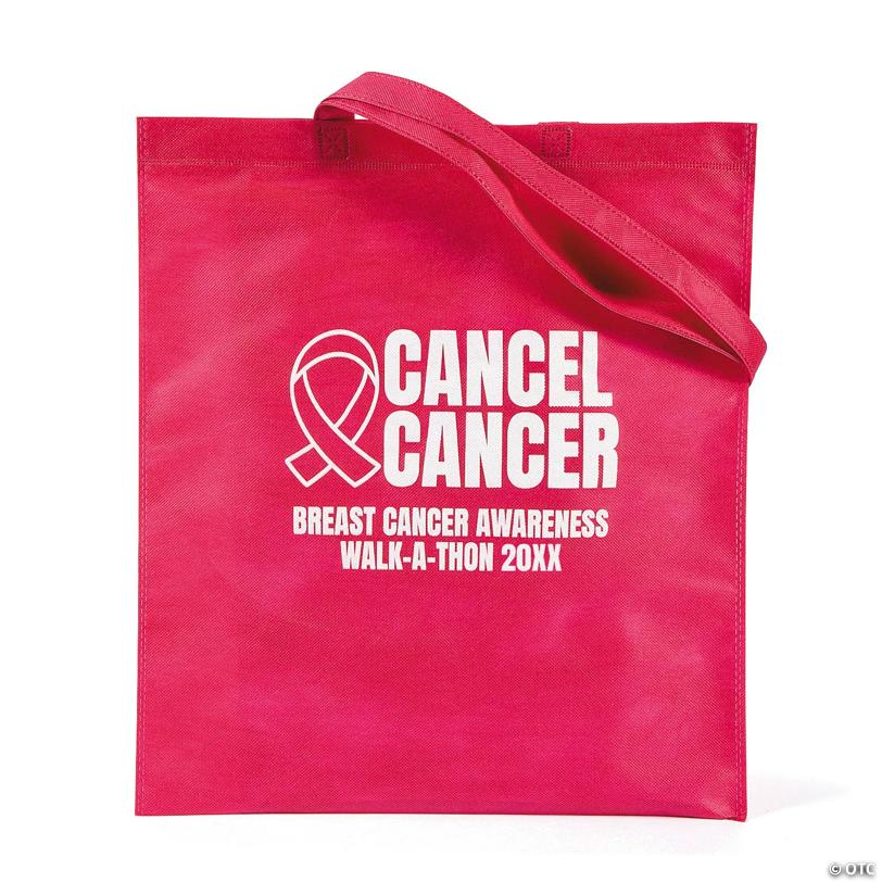 15" x 17" Personalized Large Cancel Cancer Tote Bags – 48 Pc.