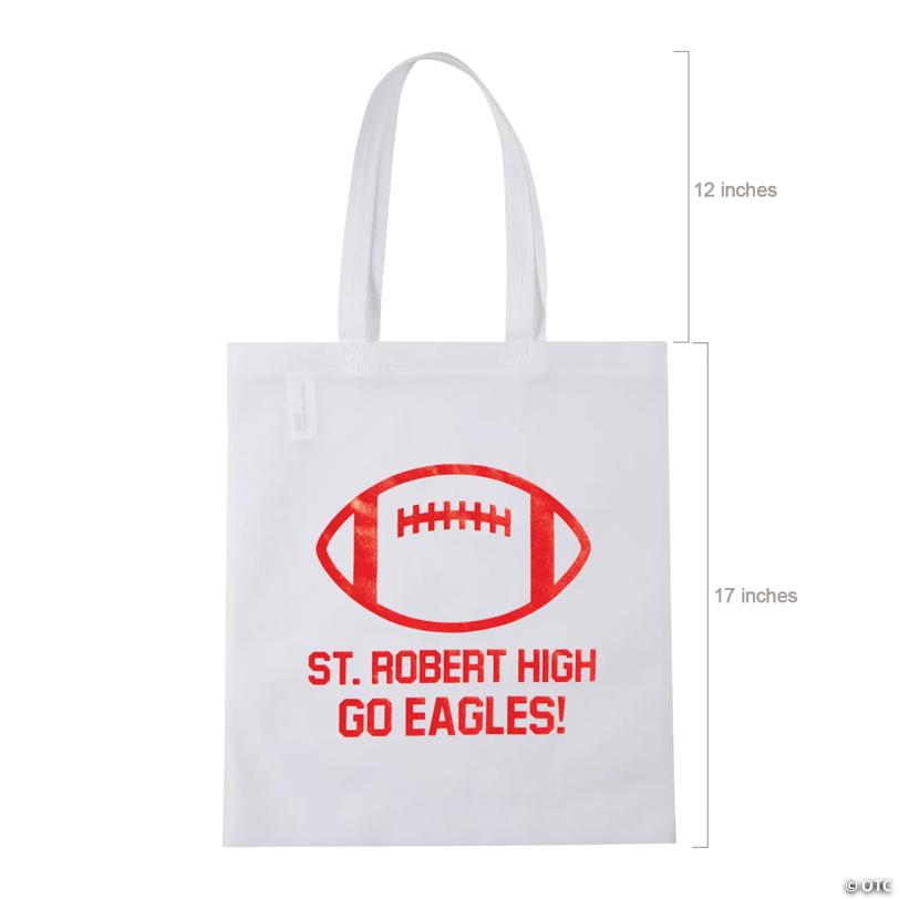 15" x 17" Personalized Large Football Tote Bags - 48 Pc.