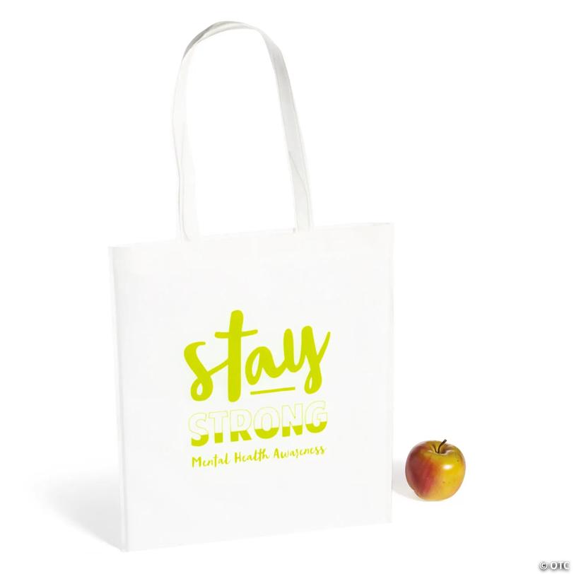 15" x 17" Personalized Large Stay Strong Awareness Ribbon Nonwoven Tote Bags - 48 Pc.
