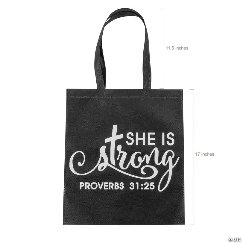 15" x 17" Religious Large Woman of God Nonwoven Tote Bags - 12 Pc.