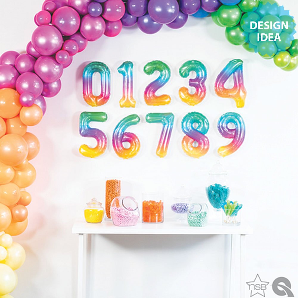 Foil Balloon Number 3 Jelli Ombre Air-Fill Only