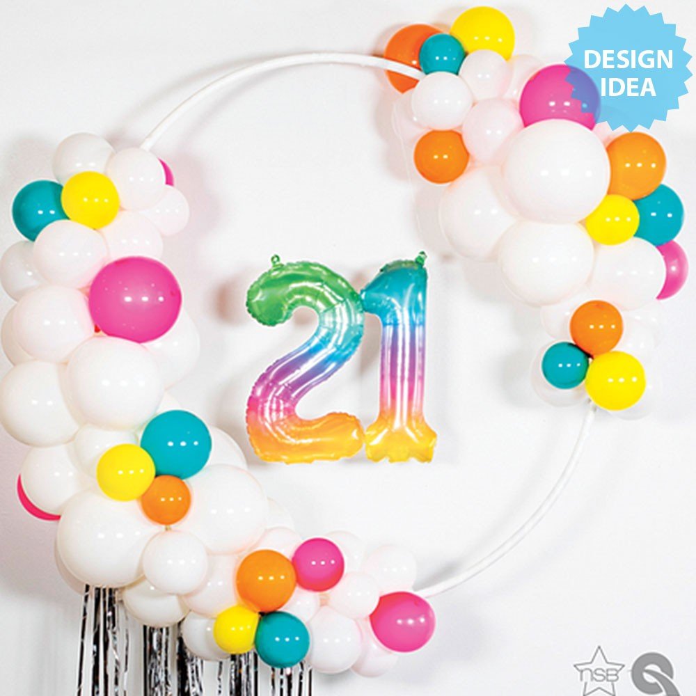 Foil Balloon Number 4 Jelli Ombre Air-Fill Only