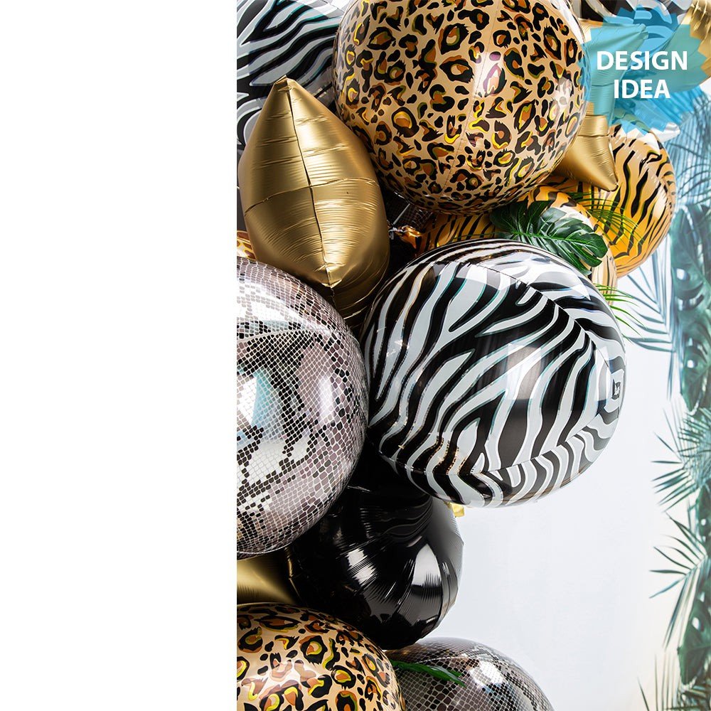 Foil Balloon Tiger Print Orbz 16 Inch