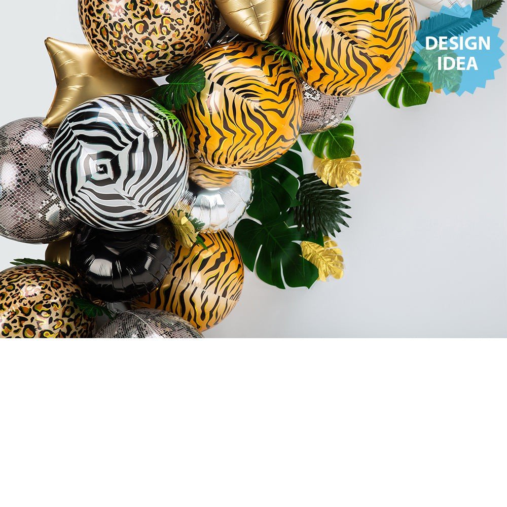 Foil Balloon Tiger Print Orbz 16 Inch