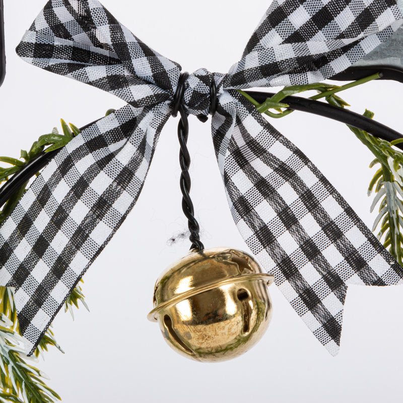 16.5 in. Wood and Metal JOY Tabletop Holiday DÃ©cor with Bow