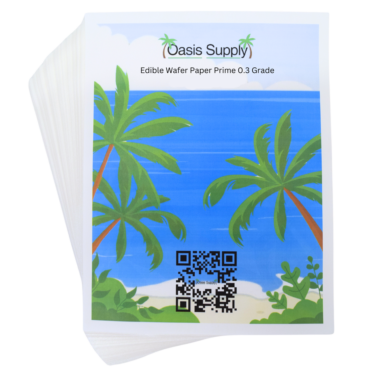 Oasis Supply Edible Rectangle Wafer Paper Pack, 8" by 11", White