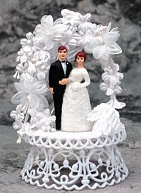 Wedding Cake Topper - E22 - Mini Bride & Groom, 5"