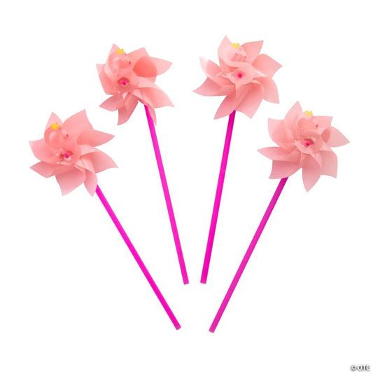 16 1/2" Pink Flamingo Party Plastic Pinwheels – 36 Pc.