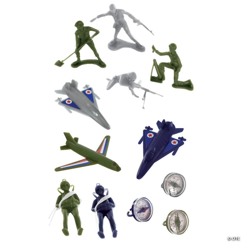 16 1/2" x 1 3/4" Bulk 100 Pc. Toy Soldier & Aircraft Super Mega Party Favor Pack