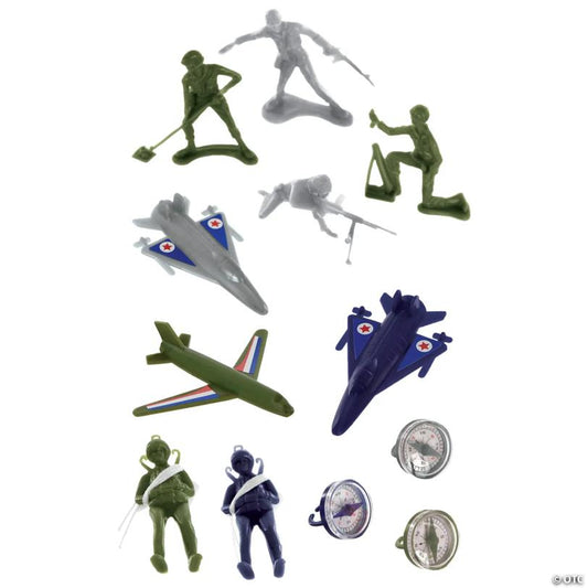 16 1/2" x 1 3/4" Bulk 100 Pc. Toy Soldier & Aircraft Super Mega Party Favor Pack