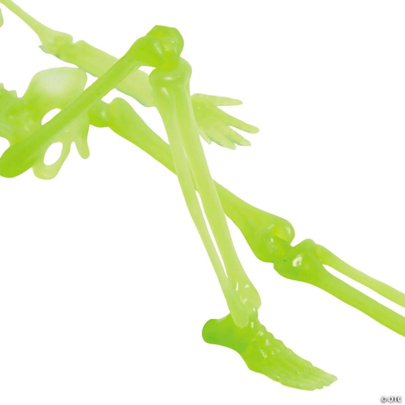 16" Hanging Posable Glow-in-the-Dark Skeletons Halloween Decoration - 3 Pc.
