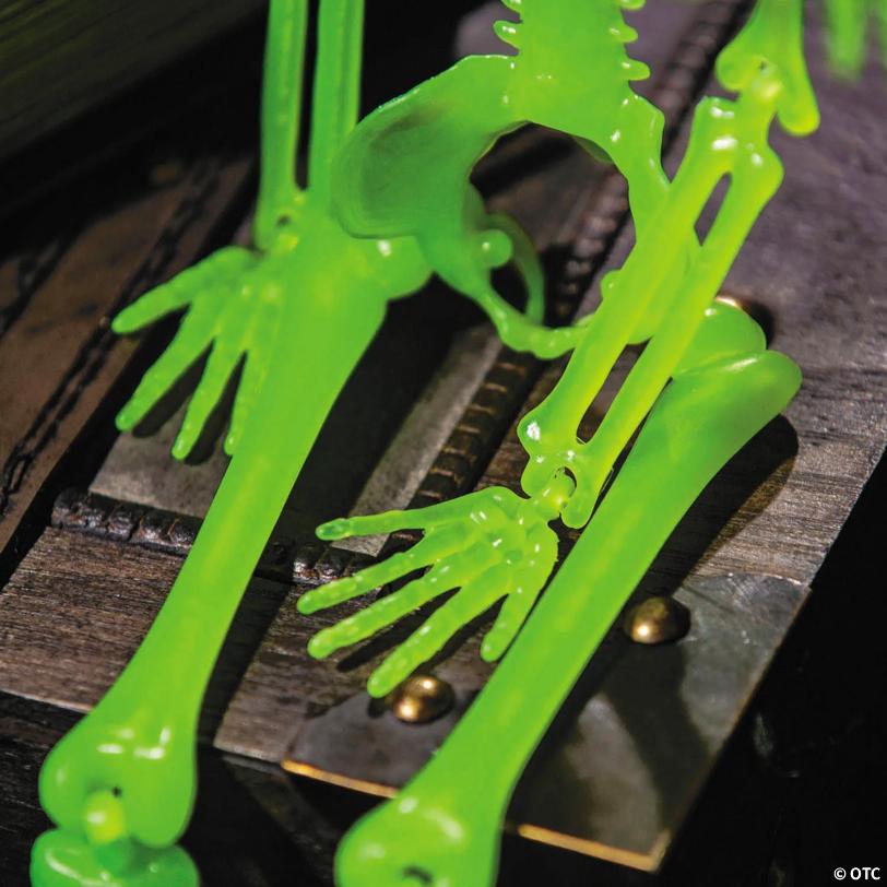 16" Hanging Posable Glow-in-the-Dark Skeletons Halloween Decoration - 3 Pc.