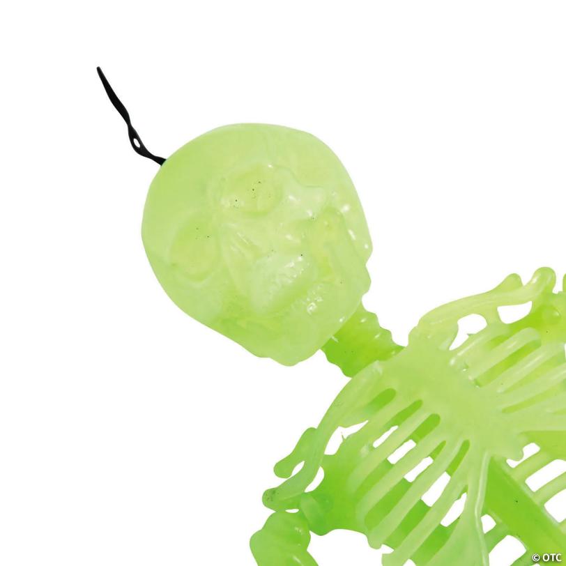 16" Hanging Posable Glow-in-the-Dark Skeletons Halloween Decoration - 3 Pc.