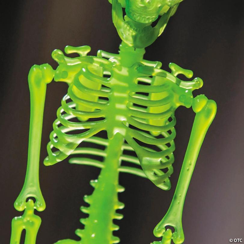 16" Hanging Posable Glow-in-the-Dark Skeletons Halloween Decoration - 3 Pc.