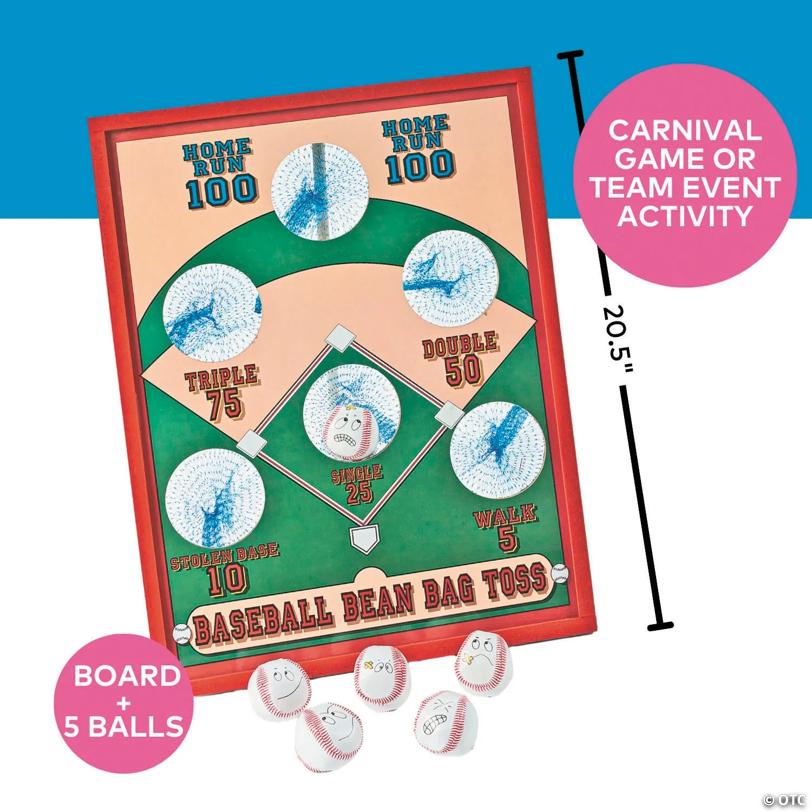 16" x 20 1/2" Baseball-Themed Bean Bag Toss Game – 7 Pc.