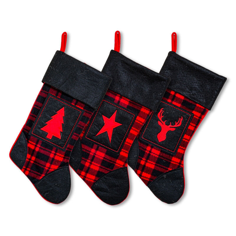 17.5" Buffalo Plaid Christmas Stockings