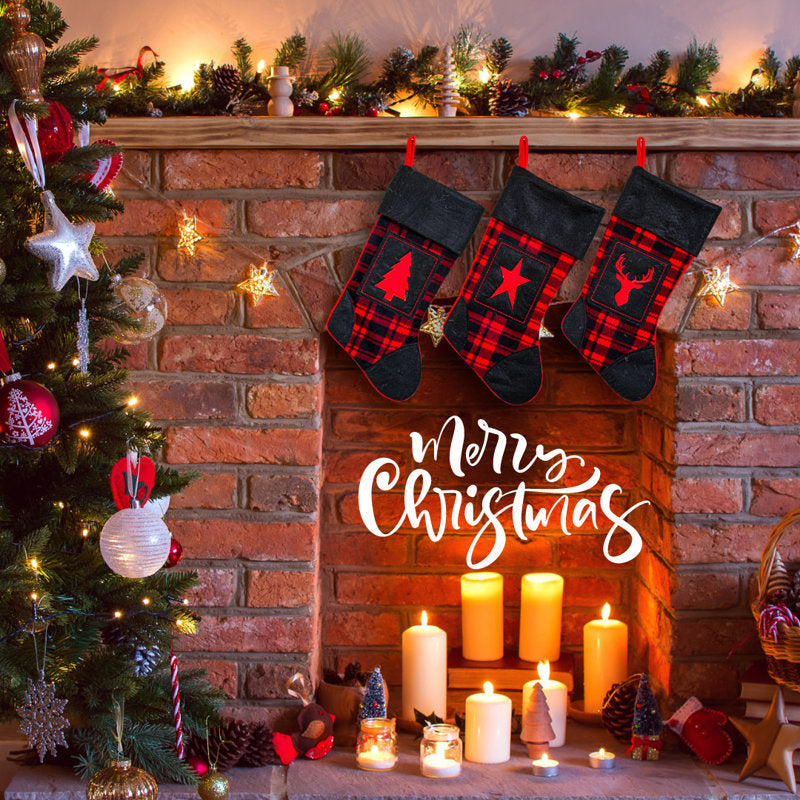 17.5" Buffalo Plaid Christmas Stockings