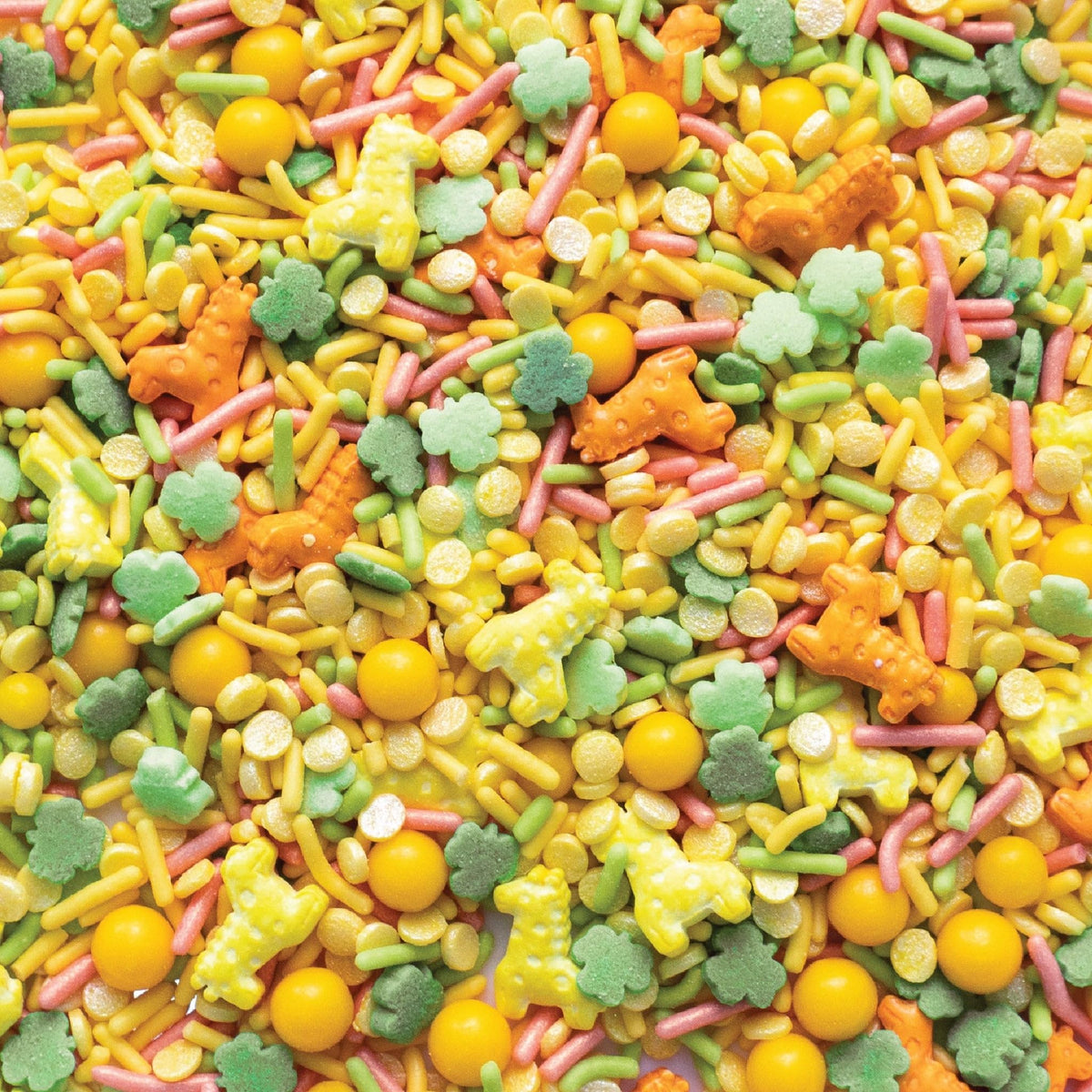 Oasis Supply Baby Shower Sprinkles & Sugar Shapes. Edible Decorations for Cakes, Cupcakes, and Cookies. Gender Reveal, Boy, Girl, and Neutral Party Baking Decorations (Giraffes/Safari - Assorted)