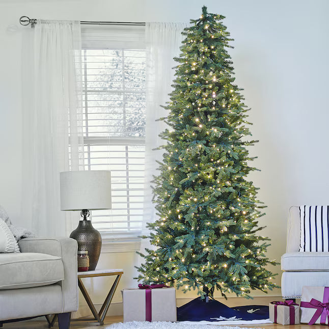 GE 7.5-ft Aspen fir Pre-lit Slim Artificial Christmas Tree with Multicolor LED Lights