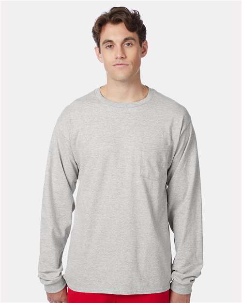 Authentic Long Sleeve Pocket T-Shirt | USA Decoration