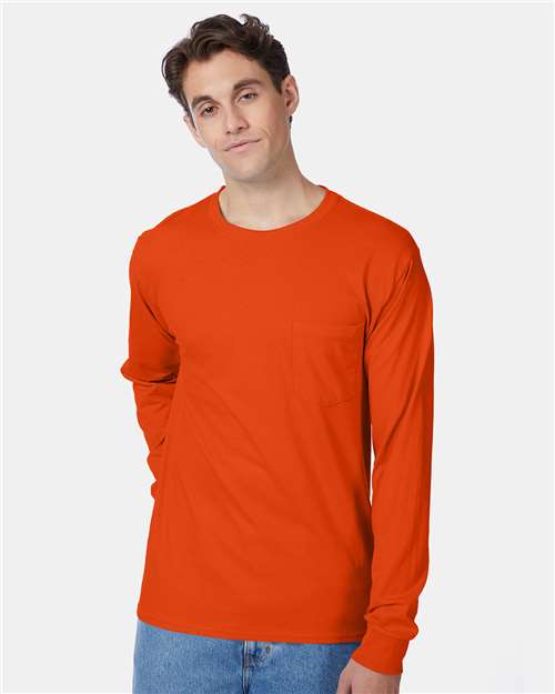 Authentic Long Sleeve Pocket T-Shirt | USA Decoration