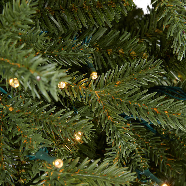 GE 7.5-ft Aspen fir Pre-lit Slim Artificial Christmas Tree with Multicolor LED Lights