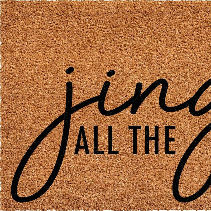 17" X 29" Brown And Black Christmas Outdoor Coir Door Mat