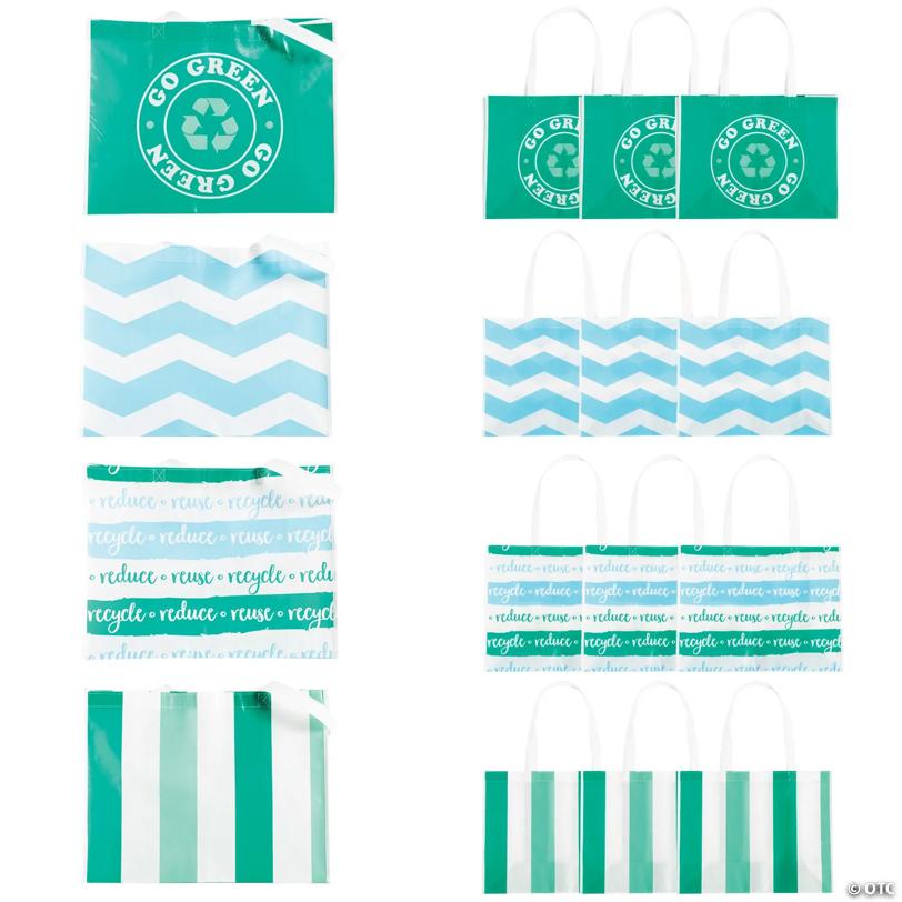 17" x 13" Large Shopper Laminated Nonwoven Shopper Tote Bags - 12 Pc.
