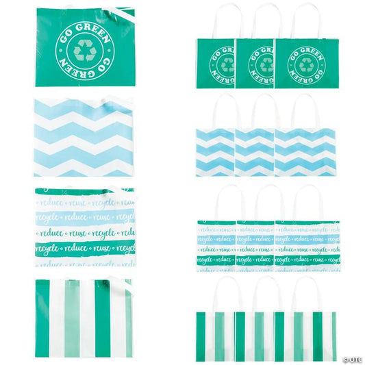 17" x 13" Large Shopper Laminated Nonwoven Shopper Tote Bags - 12 Pc.