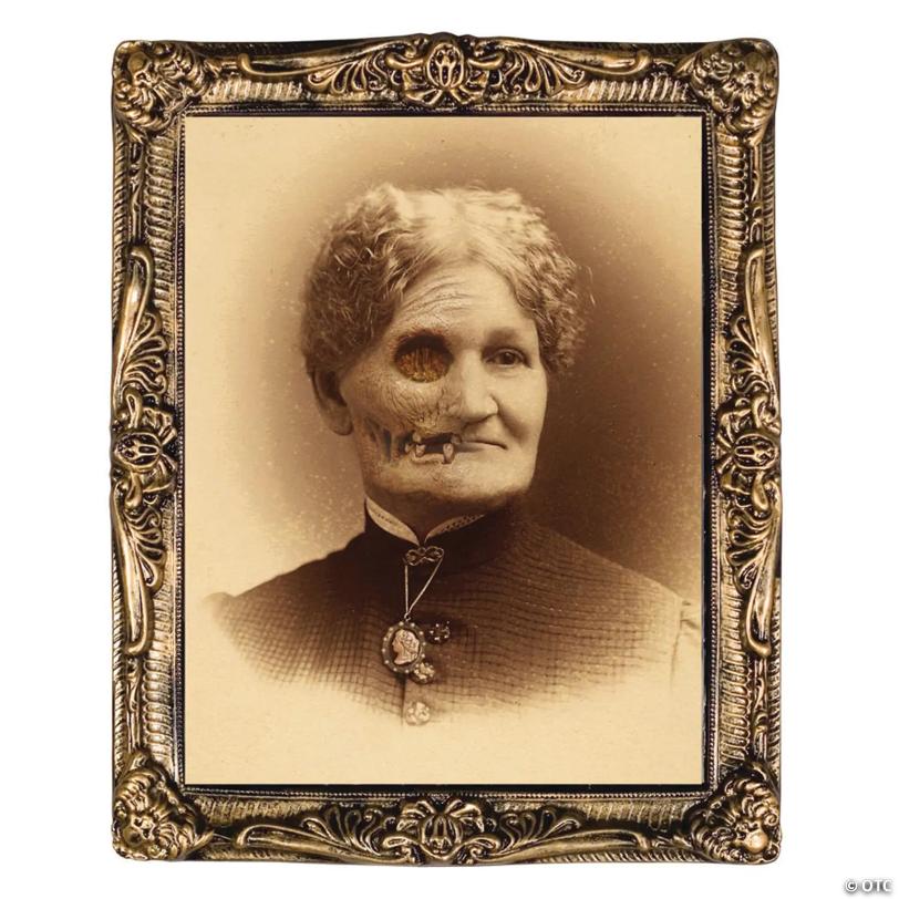 17" x 21" Aunt Hazel Holograph Skeleton Portrait Halloween Decoration