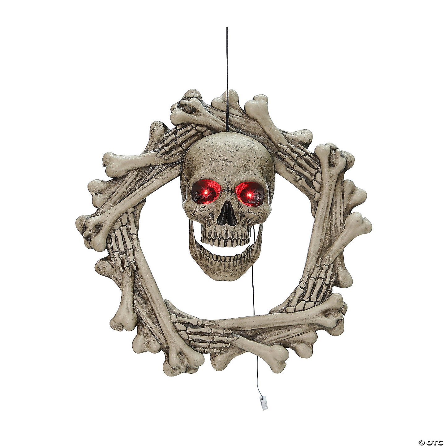 18" Bone Wreath Animated Halloween Décor | USA Decoration®