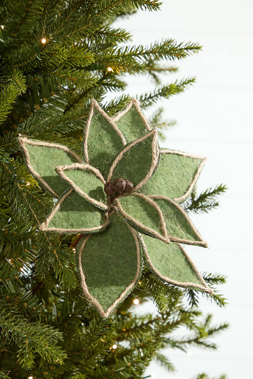 19" x 12" Natural Green Poinsettia Pick Artificial Christmas Floral Stem