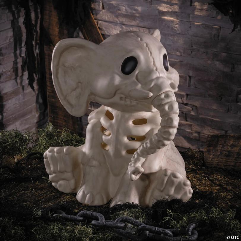 18 1/2" Sitting Elephant Skeleton Halloween Decoration
