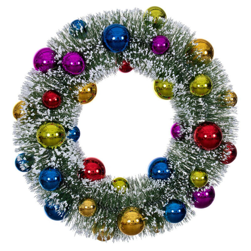 22" Artificial Berry Christmas Wreath hung on a wooden door