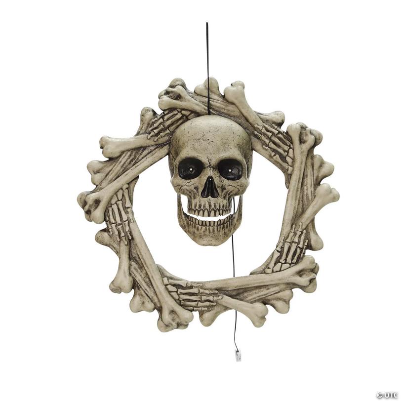 18" Bone Wreath Animated Halloween Décor