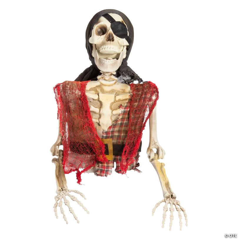 18" Skeleton Pirate Groundbreaker Plastic Halloween Decoration