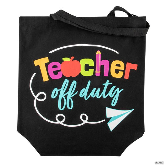18" x 20" Large Teacher Off Duty Polyester Tote Bag