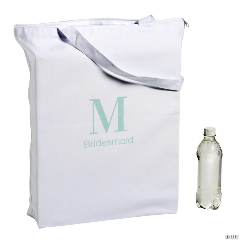 18" x 20" Personalized Large Monogram Canvas Zipper Tote Bag
