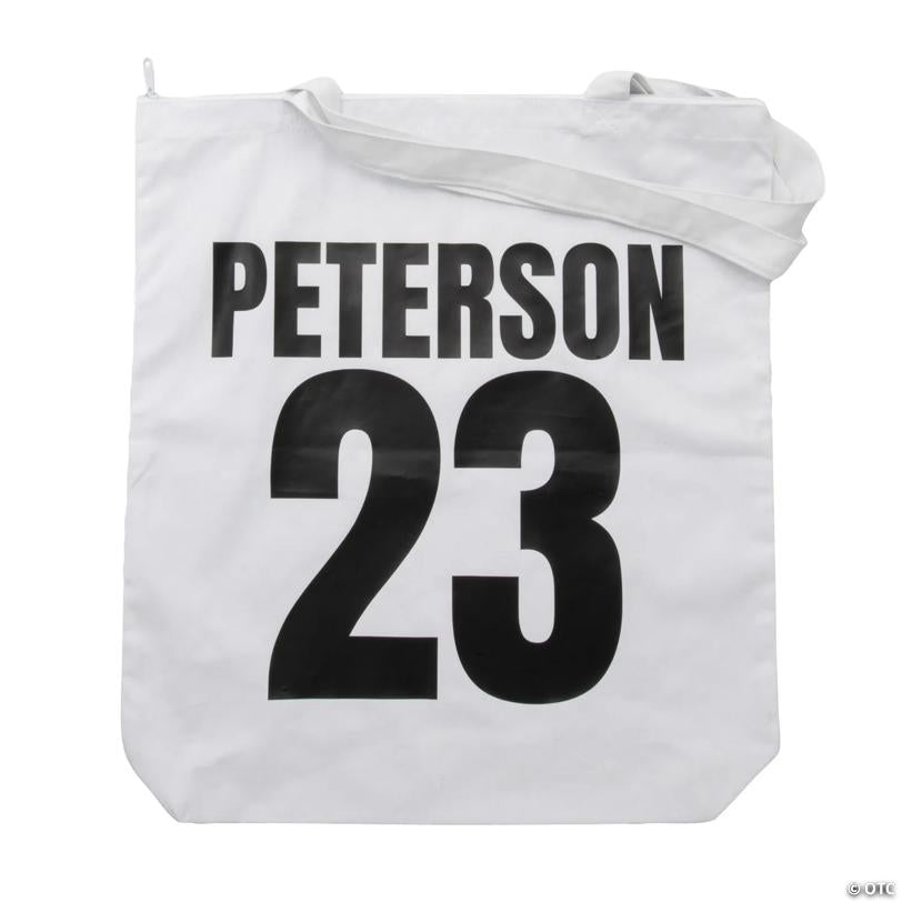 18" x 22" Personalized Large White Jersey Number & Name Tote Bag