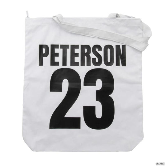 18" x 22" Personalized Large White Jersey Number & Name Tote Bag