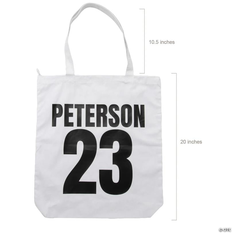 18" x 22" Personalized Large White Jersey Number & Name Tote Bag