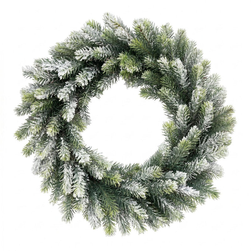 19.7" flocked pine Christmas wreath