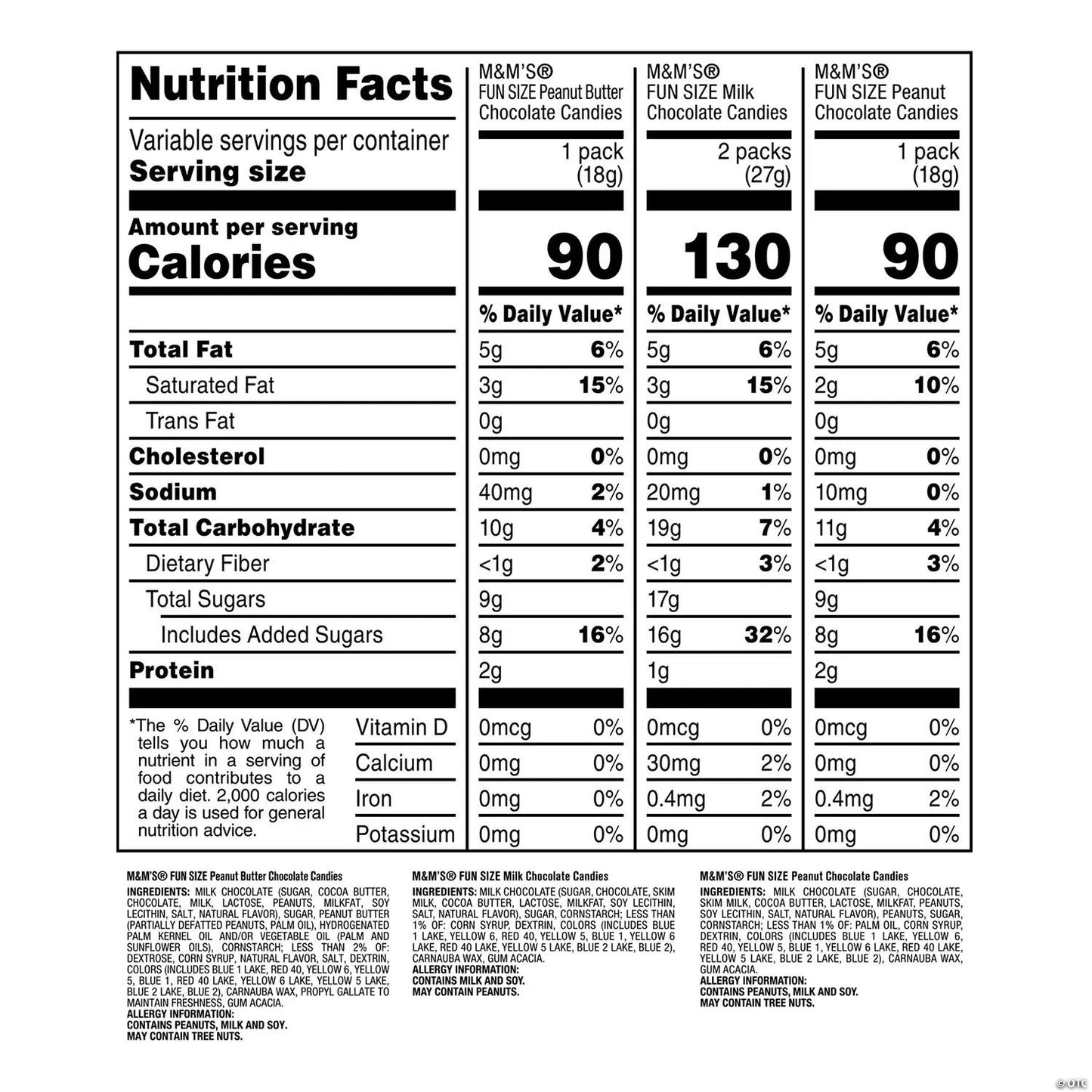 19.41 oz. M&M's & Milk Chocolate Fun Size Mixed Variety Pack - 35 Pc.