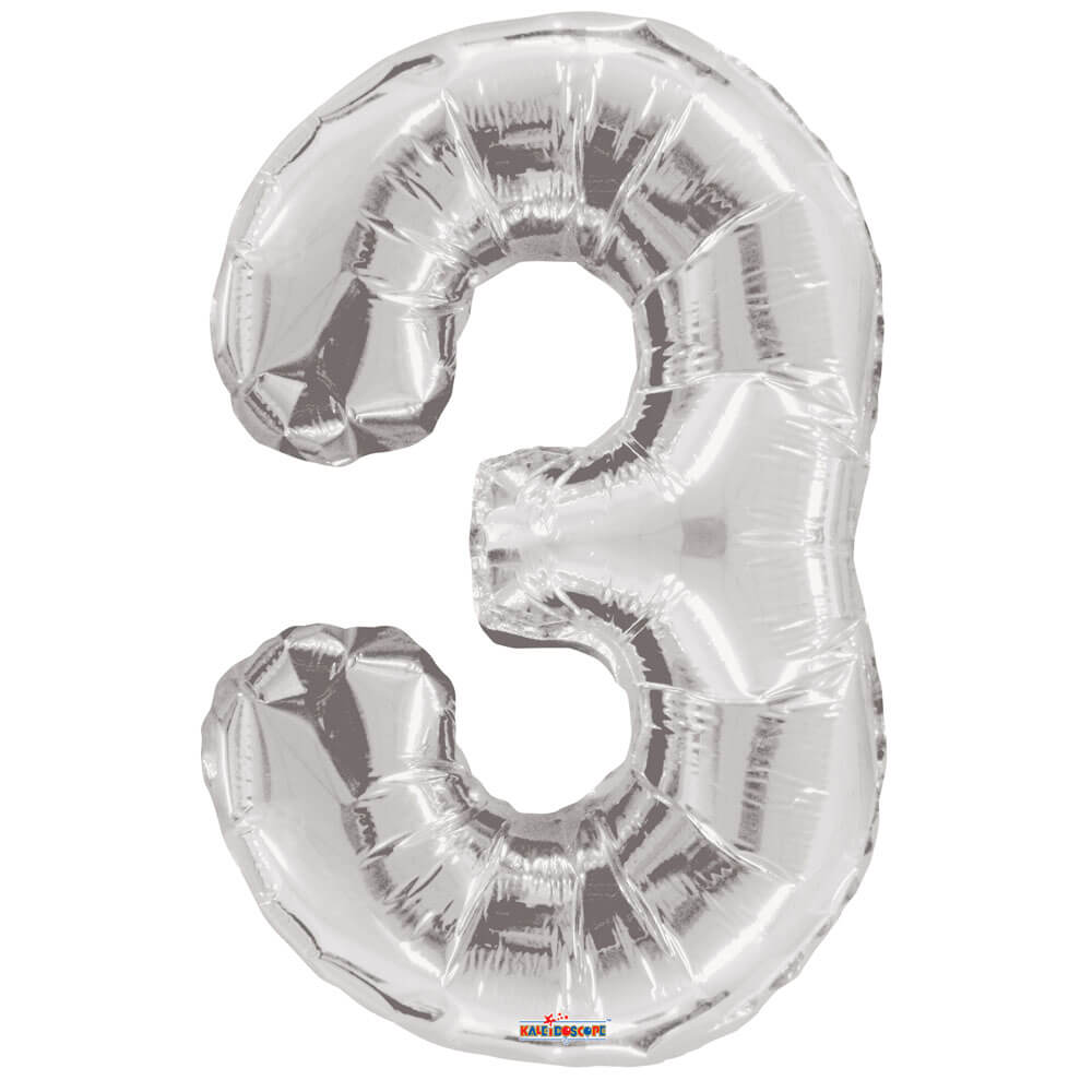 34 inch NUMBER 3 - KALEIDOSCOPE - SILVER | USA Decoration®
