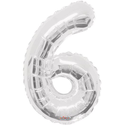 34 inch NUMBER 6 - KALEIDOSCOPE - SILVER | USA Decoration®