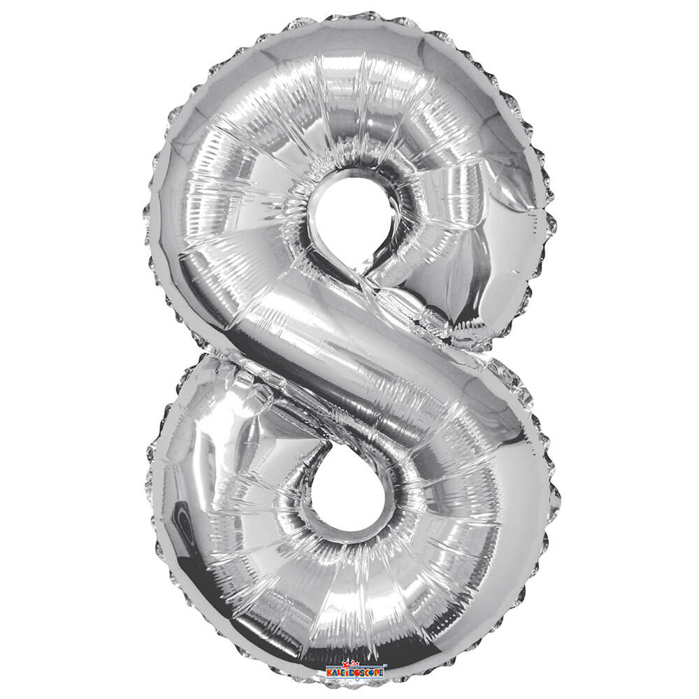 34 inch NUMBER 8 - KALEIDOSCOPE - SILVER | USA Decoration®