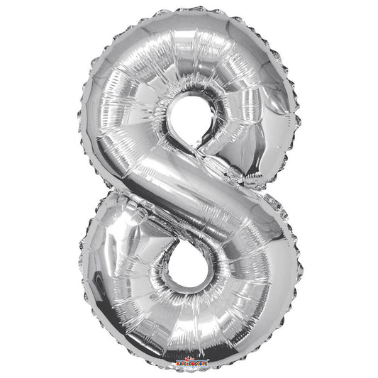 34 inch NUMBER 8 - KALEIDOSCOPE - SILVER | USA Decoration®
